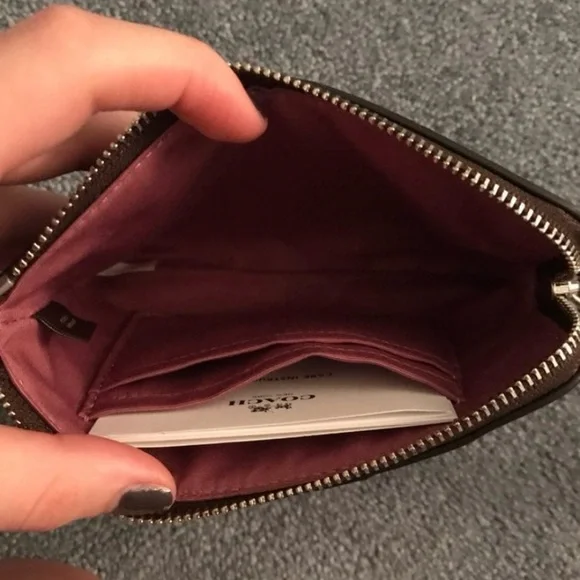 Coach Signature Brown and Pink Wristlet - Picture 4 of 4